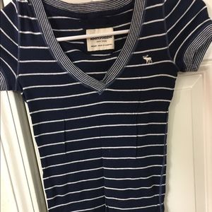 Abercombie Striped Navy Blue Tshirt