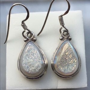 Titanium Druzy Iridescent Drop Earrings