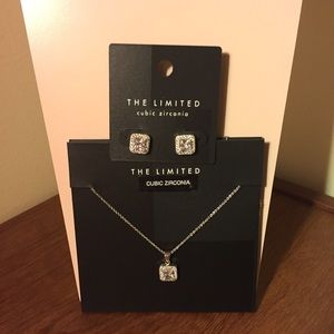 Square pendant with matching earrings