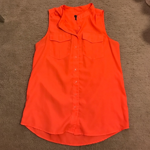 J. Crew Orange/Coral Blouse Size 6