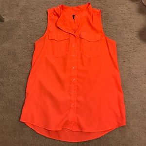 J. Crew Orange/Coral Blouse Size 6