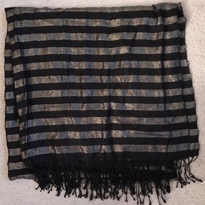 Gold and Black Striped Scarf