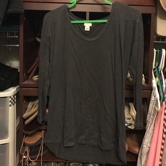 3/4 Sleeve J. Crew Top Size Small Gray