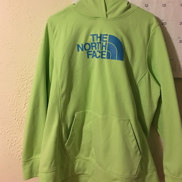 Green North Face hoodie