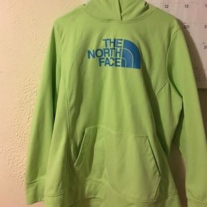 Green North Face hoodie