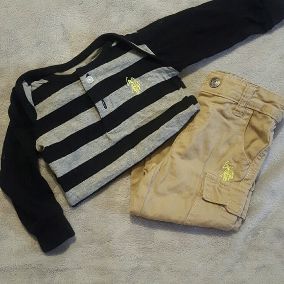 U.S POLO ASSN long sleeve onesie & matching pants