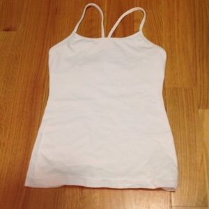Lululemon Power Y white tank with padding size 4