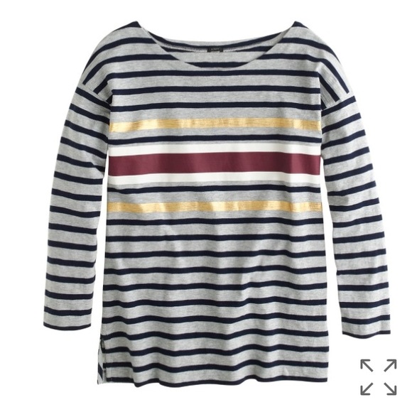 J.Crew • Foil Stripe T-shirt - Picture 3 of 3