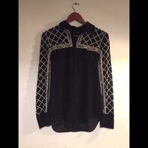 H&M Balmain embellished silk blouse
