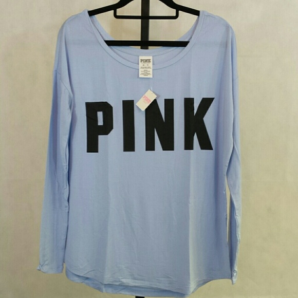 PINK Victoria's Secret Tops - Pink Victoria's Secret Long Sleeve LOGO Shirt