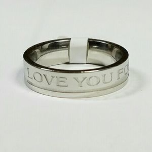 Love You Forever Engraved Diamond Wedding Band