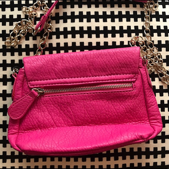Hot Pink Faux Leather Crossbody Purse - Picture 4 of 4