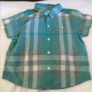 Burberry short-sleeved plaid shirt