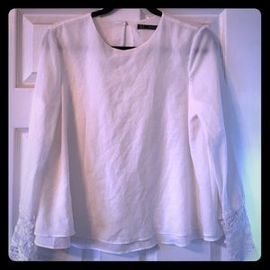 Zara white long sleeve Bohemian
