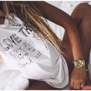 In The Soul Shine White Muscle Tee