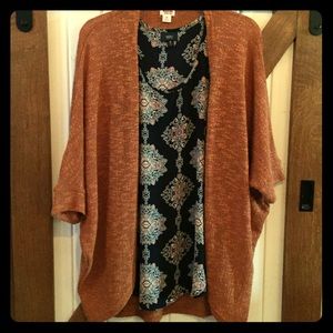 Black Mossimo tank with orange Mossimo sweater