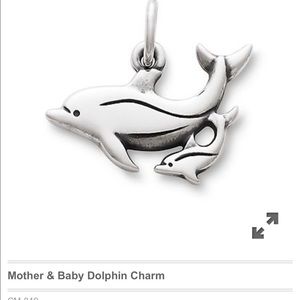 Mother and baby dolphin charm