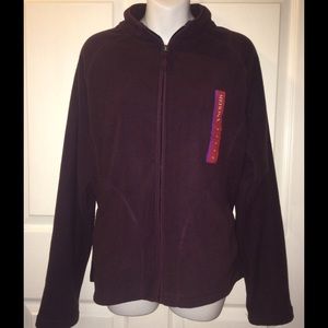 Merona dark plumb purple zip up fleece, XL