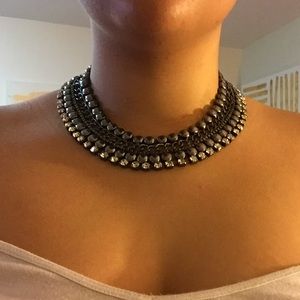 Embellished Gunmetal Choker