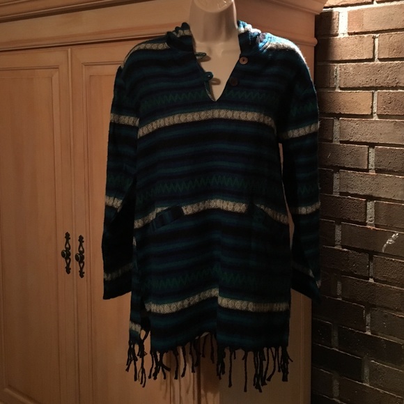 Sacred Threads fringe hem hoodie Sz S