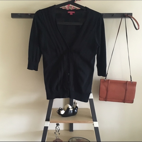 Merona Black 3/4 Sleeve Cardigan
