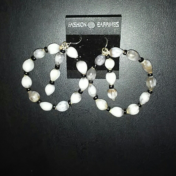 Handmade all natural jobs tears hoop earrings