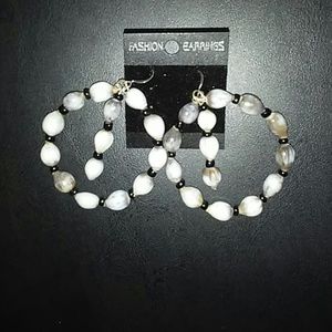 Handmade all natural jobs tears hoop earrings