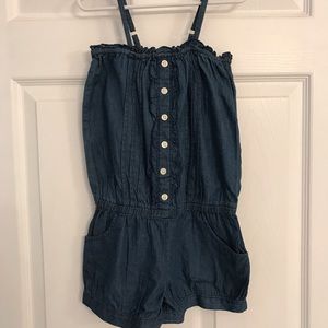 Children's Place Girls Denim Romper Shorts Sz 6X/7