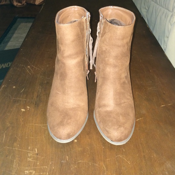 Carlos Santana ankle fringe booties