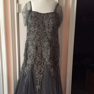 Mon chire gun metal gray gown.