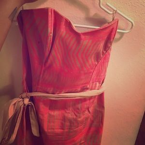 Hot Pink Strapless Dress