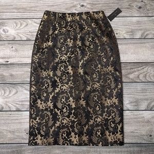 NWT Worthington pencil skirt gold and black