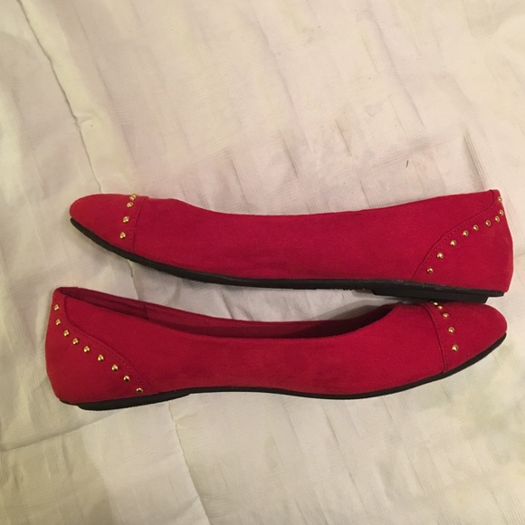 Red Suede Flats