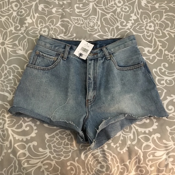 High waisted jean shorts
