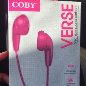 COBY Verse Pink stero headphones earphones earbuds