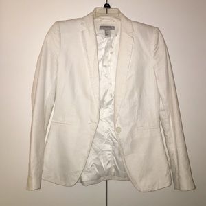 H&M White Linen blend blazer