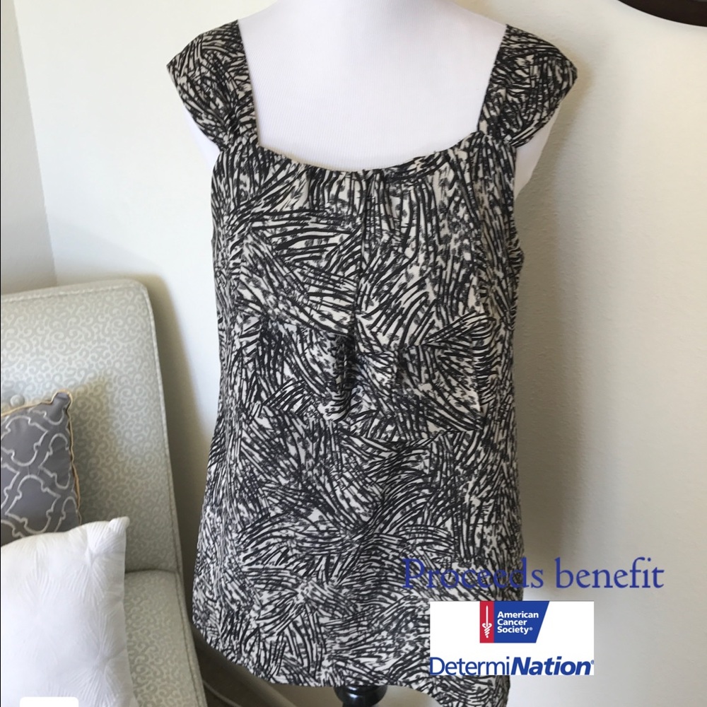 Super Cute Mossimo Dressy Black & Cream Tank