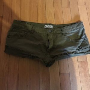 army green free people shorts