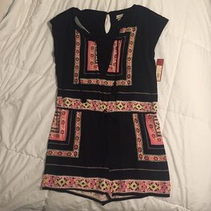 black patterned romper