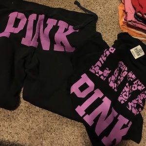 PINK SWEATS & T SHIRT