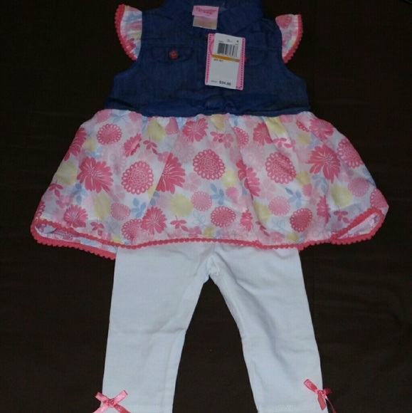 Baby Girl's Denim Tunic & Leggings Set - Picture 2 of 3