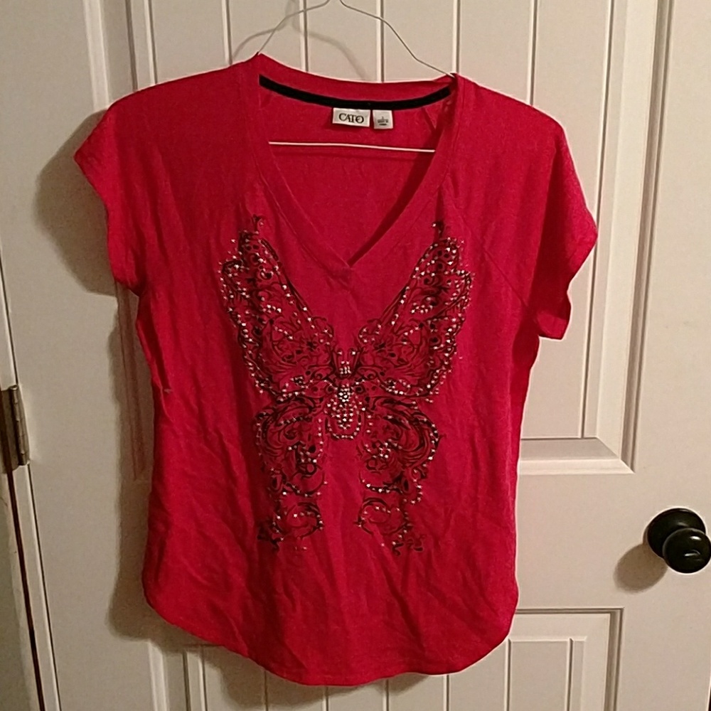 PRETTY PINK BUTTERFLY SHIRT