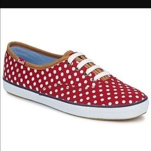 Red polka dot keds