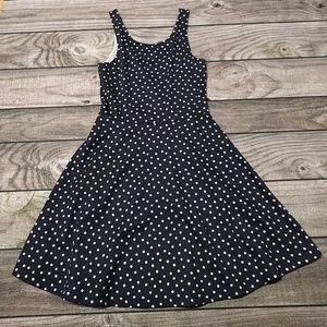 Navy and white polkadot dress h&m