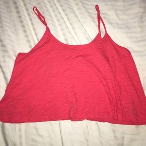 Pink cropped tank top