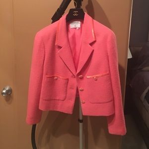 Chanel pink skirt and jacket suit