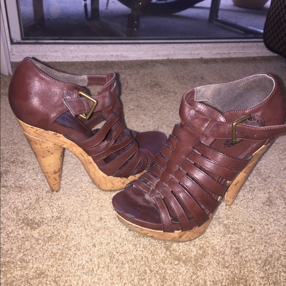 Brown sandal heels