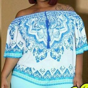 Plus Size Off The Shoulder Shirt