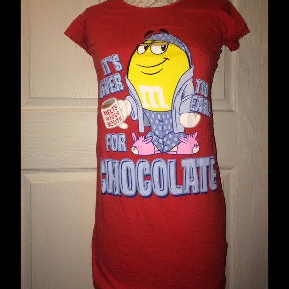 Red M&M's pajama shirt, S/M