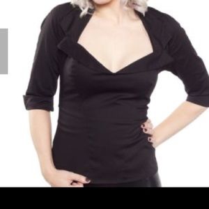 Pinup Couture black "Doris" top size M.